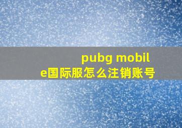 pubg mobile国际服怎么注销账号